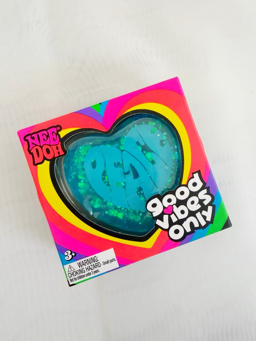 Rare NeeDoh Love Doh Heart • Good Vibes Teal Glitter Squishy ✨💖 NEW AUTHENTIC